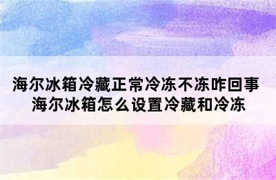 海尔冰箱冷藏正常冷冻不冻咋回事 海尔冰箱怎么设置冷藏和冷冻